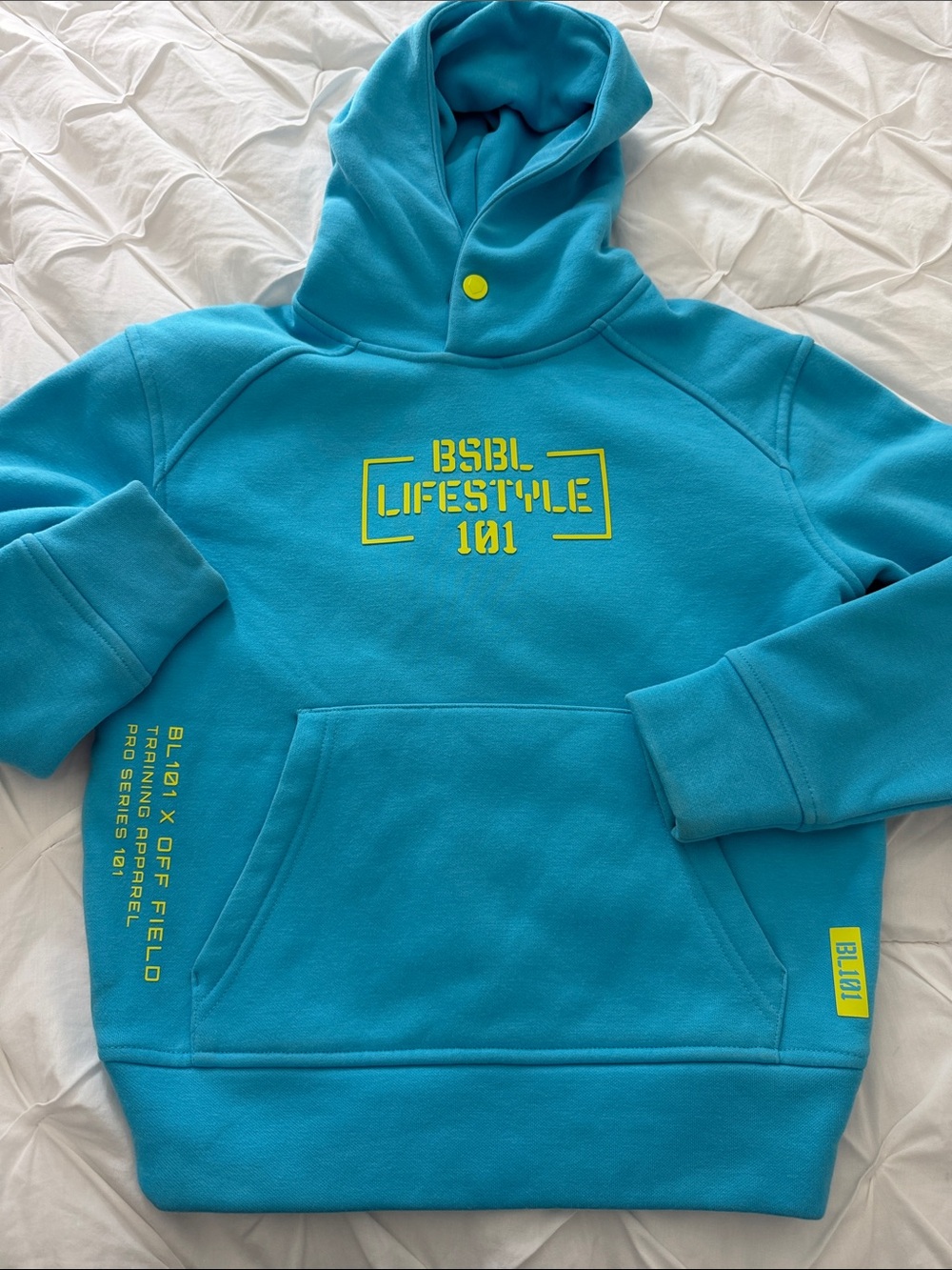 Baseball Lifestyle 101 boys blue and neon size small